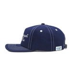 Contrast Stitch Cap in Navy, side view