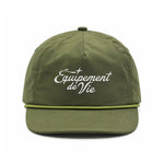 Nylon Five Panel Cap in Olive with embroidered Équipement De Vie logo