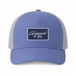 Trucker Cap in Dust Blue and Grey with woven Équipement De Vie patch