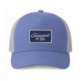 Trucker Cap in Dust Blue and Grey with woven Équipement De Vie patch